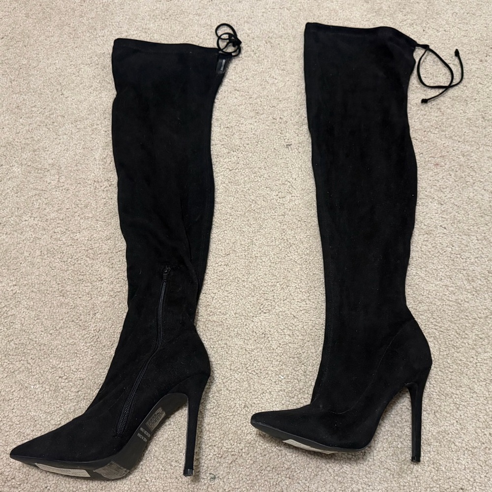 Sexy Forever 21 Black Over-the-Knee Stiletto Boots OBO